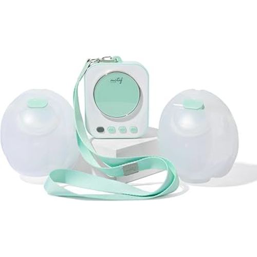 Motif Medical Roam Hands-Free Breast Pump for Breastfeeding - Portable Breast Pump w/Two Pump Modes, Digital Screen & 5 Flange Sizes - Rechargeable Breastfeeding Essentials Set