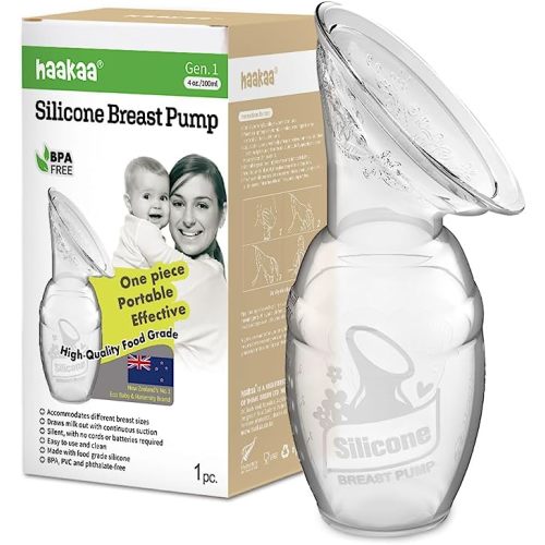 haakaa Manual Breast Pump for Breastfeeding 4oz/100ml - 1 Count (Pack of 1)