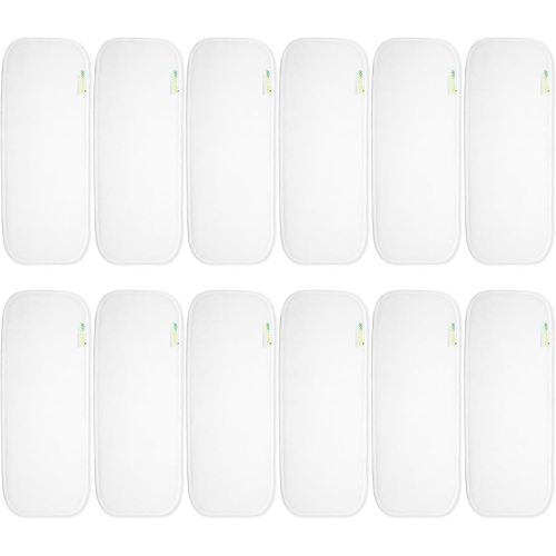 wegreeco Reusable Soft 4 Layers 12 Pack Inserts for Baby Cloth Diaper,High Absorbing Washable Liners