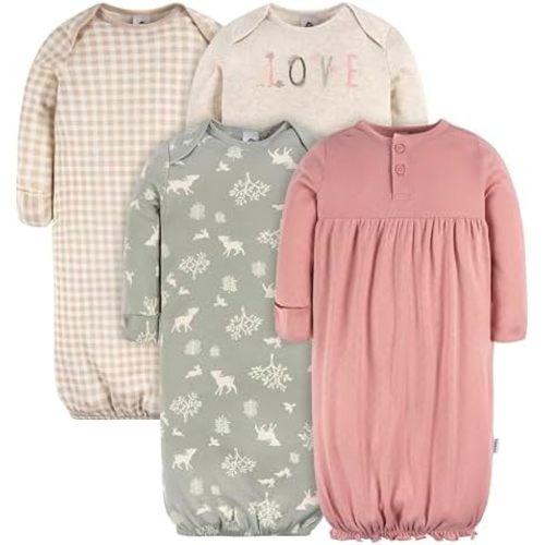 Gerber Baby Girls 4-Pack Sleeper Gown