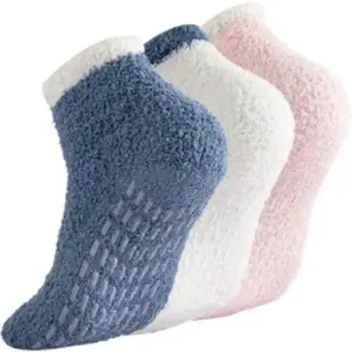 3 pairs Non Slip Hospital Socks with Grips for Women Grip Slipper Socks for Women Fluffy Fuzzy Sock, Plush Sleeping Slipper Socks-Soft Warm Fabric - Home Improvement - TikTok Shop