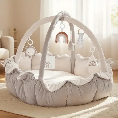 5 in 1 thick plush baby play gym baby play mats floor tummy - Temu