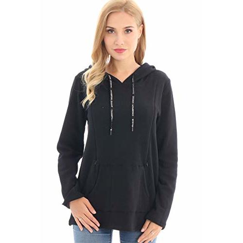 Bearsland Women's Maternity Sweater Clothes Nursing Sweatshirt Breastfeeding Hoodie with Pockets