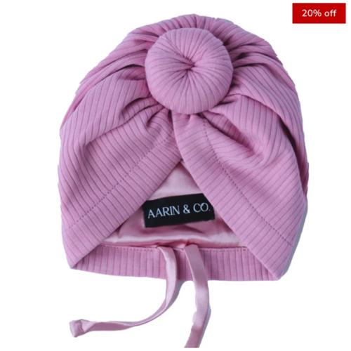 Adjustable Satin Lined Turban-Mauve Ribbed – Aarin & Co.