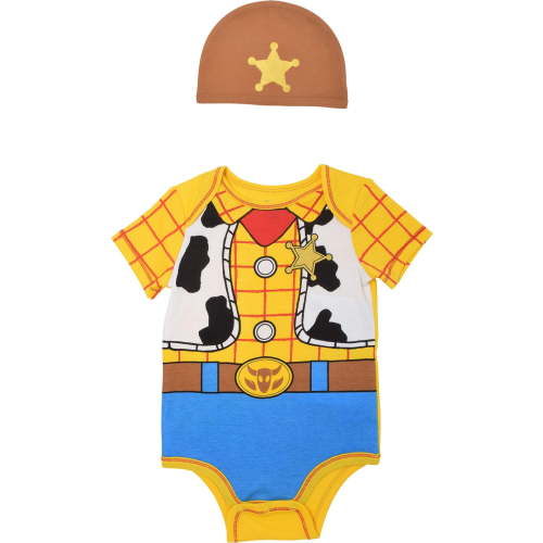 Disney Pixar Monsters Inc Baby Boys Cosplay Clothes Set: Bodysuit, Hat, Bib - Newborn to Infant