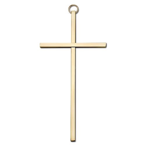 6 inch Plain Polished Brass Cross