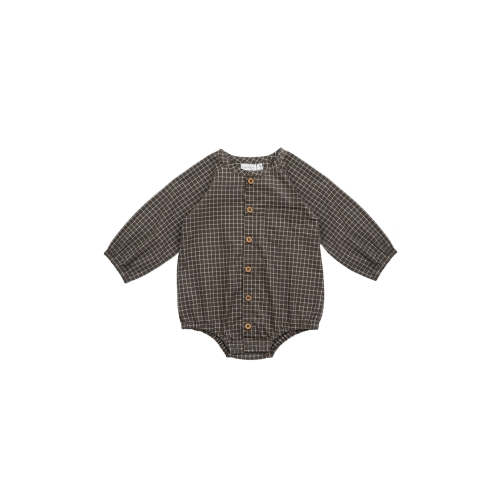 Organic Cotton Ellis Playsuit - Coffee Grid – Jamie Kay USA