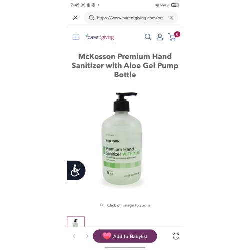McKesson Premium Hand Sanitizer with Aloe Gel Pump Bottle