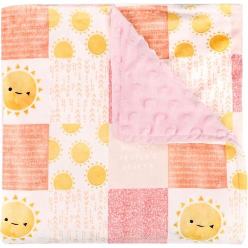 Baby Blanket for Boys Girls, Super Soft Double Layer Mink Blankets with Dotted Backing, Lattice Sun Toddler Newborn Nursery Bed Blanket, Multicolor Printed Blanket, 30 X 40 Inches