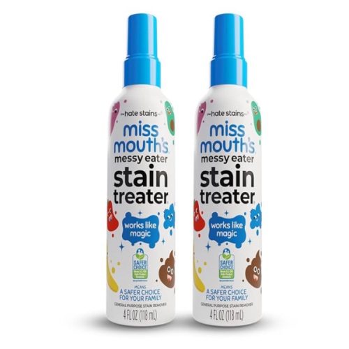 Miss Mouth's Messy Eater Stain Treater Spray - 4oz 2 Pack Stain Remover - Newborn & Baby Essentials - No Dry Cleaning Food, Grease, Coffee Off Laundry, Underwear, Fabric