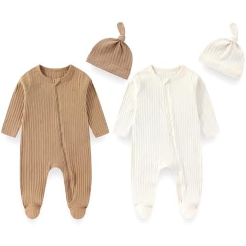 Unisex Baby Boy Girl Footies Sets Cotton Long Sleeve Infant Rompers 0-12Months Babies' Outfits
