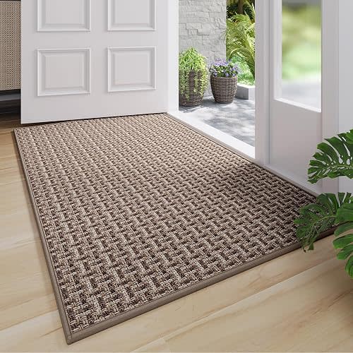 YDKGL Front Door Mat Indoor Entrance Non Slip Entry Doormat Brown 24"x35"