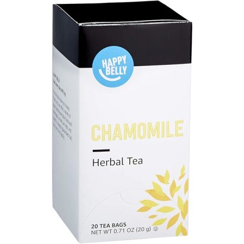 Amazon Brand - Happy Belly Chamomile Herbal Tea Bags, 20 Count (Previously Solimo)
