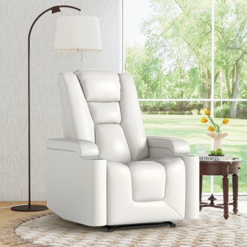 Red Barrel Studio® Keyaun 35'' Wide Modern and Soft Vegan Leather Power Recliner with Cup Holder and USB Port & Reviews | Wayfair