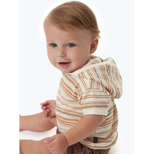 Modern Moments by Gerber Baby Neutral Organic Hooded Short Sleeve Top, Sizes 0/3 Months - 24 Months