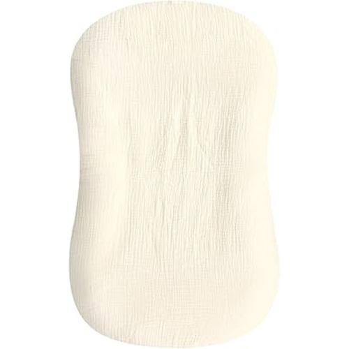 Hooyax Muslin Baby Lounger Cover, 100% Cotton Durable Newborn Lounger Cover, Soft and Breathable Infant Lounger Cover for Boys Girls, Covers Only (Yellow)