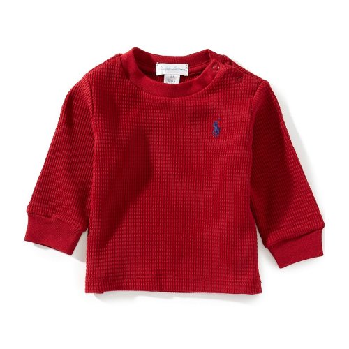Ralph Lauren Baby Boys Long-Sleeve Waffle-Knit T-Shirt