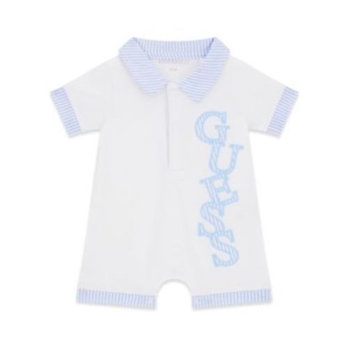 Baby Boys' Stretch Jersey Shortall with Seersucker Details