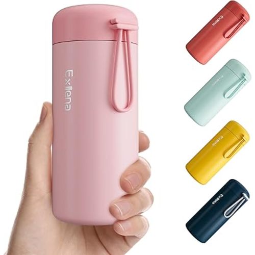 Small Water Bottle 10oz, Small Insulated Water Bottle for Hot&Cold Drinks, Water Bottle Purse with Carry Handle - 100% Leakproof Perfect for School, Travel...(Pink)