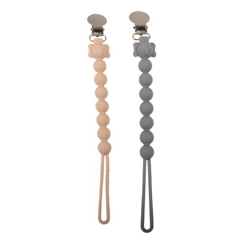 XIRQI 2Pcs Pacifier Clip,Smooth Beads for Comfortable Touch Pacifier Holder,Multifunctional Design Binky Clips