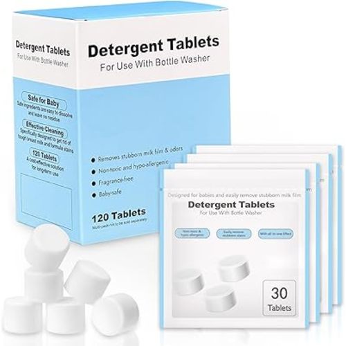 120 Pcs Detergent Tablets Compatible with Baby Brezza, Momcozy Bottle Washer, Washing Block for All Brands Baby Bottle Washers