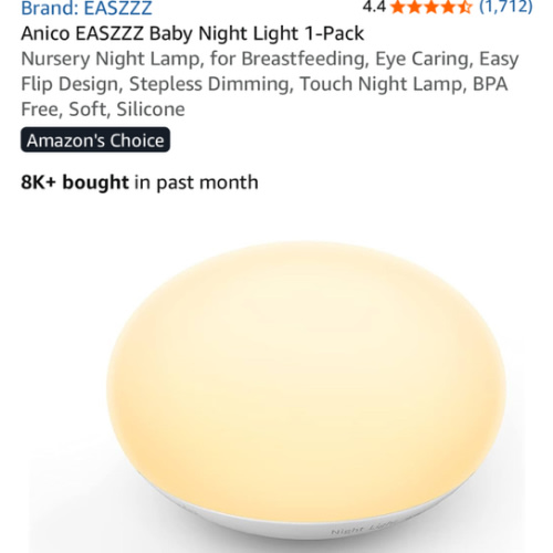 Anico EASZZZ Baby Night Light, Nursery Night Lamp for Breastfeeding, Soft BPA Free Silicone Touch Night Lamp, Eye Caring, Easy Flip Design, Stepless Dimming, 1-Pack - Amazon.com