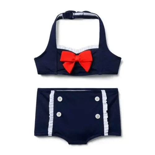 Recycled Bow Halter 2-Piece Swimsuit