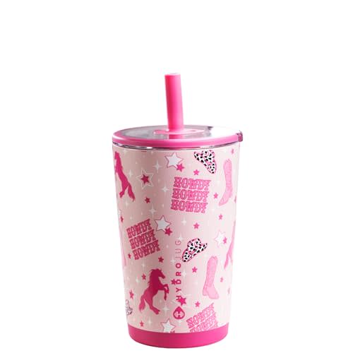 HydroJug Everyday Tumbler 14 oz, Ceramic-Lined Straw Cup, Cowgirl | Vacuum insulated stainless steel, flexible straw, soft-touch lid, spill-free, cup holder fit, BPA-free, hot & cold drinks