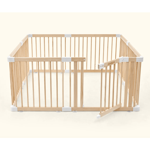 HARPPA Wooden Baby Gate Playpen | Non-Toxic Foldable DIY Adjustable Play Yard for Infants & Toddlers