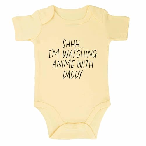 Shh I'm Watching Anime with Daddy Baby Bodysuit Funny Baby Bodysuit Unisex