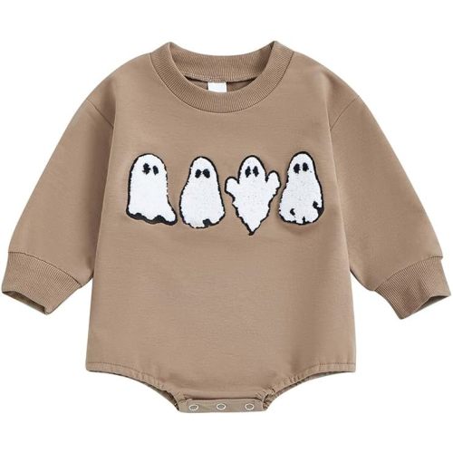 YINGISFITM Thanksgiving Halloween Baby Girl Boy Outfit Turkey Sweatshirt Bubble Romper Sweater Shirt Onesie Fall Clothes
