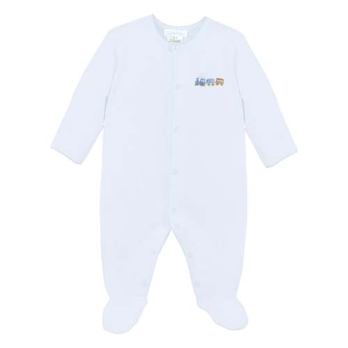 Train Embroidery Footie | Baby Boy