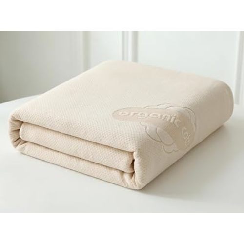 Crib Organic Mattress Protector - Premium Organic Cotton Waterproof Breathable Mattress Cover - 250 GSM Comfort - Deep Pocket - Fitted Comfort