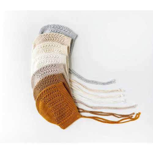 Knit baby bonnet| cotton crotchet look hat | Jordan knitted