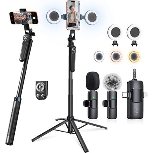 Content Creator Essentials Vlogging Kit for iPhone, Tripod & Wireless Mic