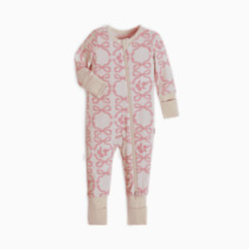 Tiny Kind Bamboo Viscose Convertible Footie Printed - Pink Bows, 6-12 M
