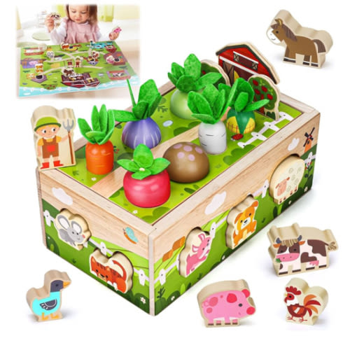 Montessori Wooden Sensory Toddler Toys: Toy for 1 Year Old Boys Girls Birthday Gifts | 1st One First Birthday Gift for 1 Year Old Girl Boy, Educational Learning Toy for 1-2 Year Old Fine Motor Skills