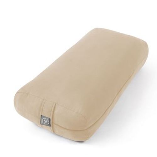Yoga Bolster Pillow Meditation Pillow w/Washable Cover & Carry Handle - Beige