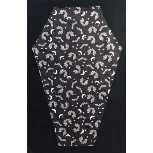 Spooky Baby Bat Coffin Burp Cloth Handmade Gothic Style