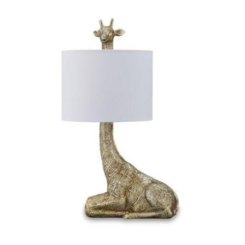 Signature Design by Ashley Ferrison Giraffe Table Lamp with Fabric Shade - Goldtone