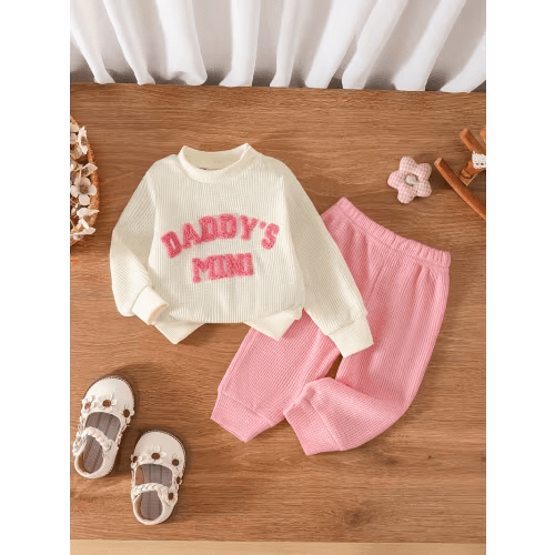 newborn baby cutetrendsoutfit set letter embroidery casual - Temu