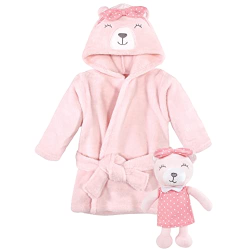 Hudson Baby unisex-baby Plush Bathrobe and Toy Set