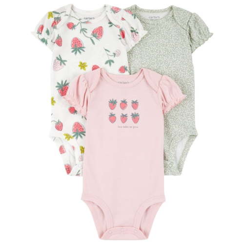 Carter's Child of Mine Baby Girl Bodysuit, 3-Pack, Sizes Preemie-18 Months