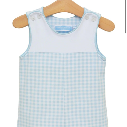 Madden Jon Jon - Light Blue Gingham | Posh Tots Children's Boutique