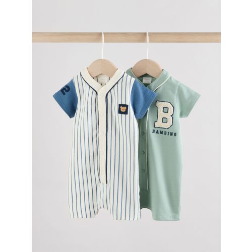 Minerals 100% Cotton Varsity Rompers 2 Pack