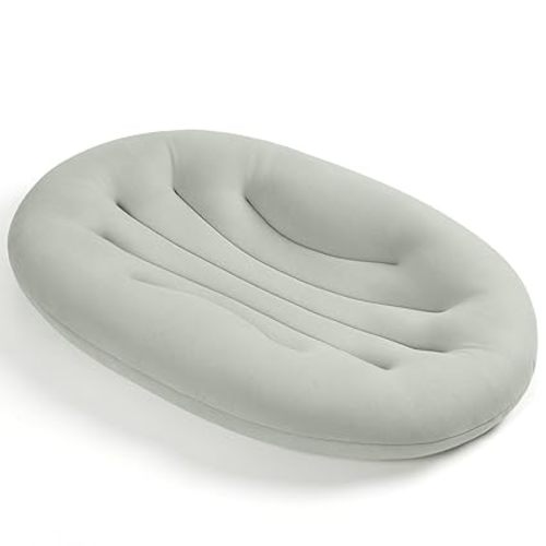 Baby Lounger for Newborn: Portable & Lightweight Pillow | Tummy Time Playtime & Diaper Changes - Skin-Friendly & Breathable for 0-12 Month Supervised Use