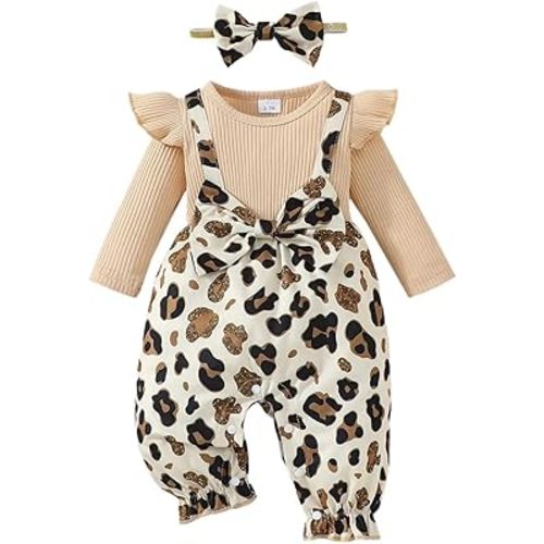 Baby Girl Clothes Fall Winter Outfit Infant Girl Plaid Long Sleeve Ruffle Romper One Piece Jumpsuit with Headband
