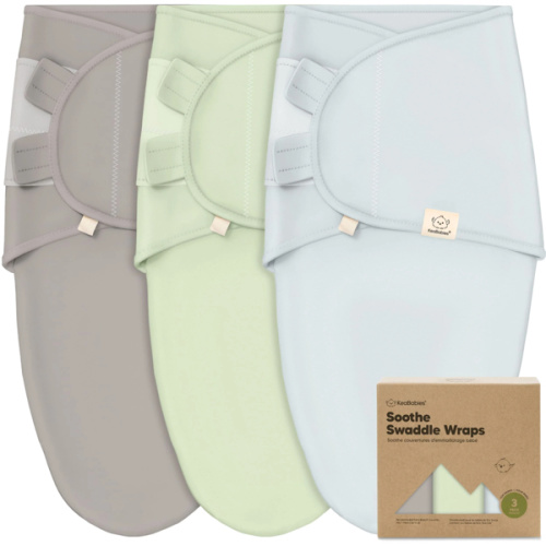 3-Pack Soothe Swaddle Wraps - 100% Organic Cotton GOTS Certified