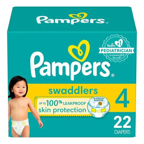 Pampers Baby Diapers - Swaddlers - Size 4, 22 Count, Ultra Absorbent Disposable Infant Diaper