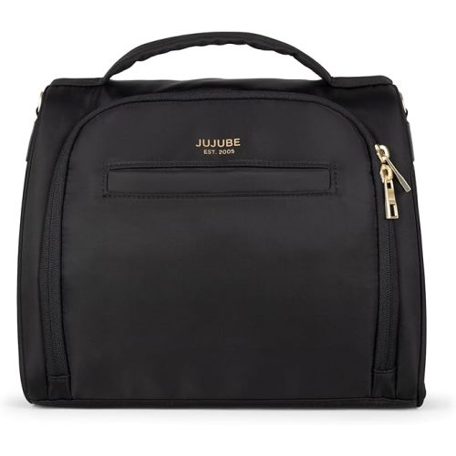 JuJuBe New Insulated Bottle Bag, Breastmilk Storage Bag for Baby Bottles, Travel Insulated Waterproof Lunch Bag or Cooler Bag for Nursing, Milk, Food, Baby Formula, Snacks, Black, Mothers Day Gift